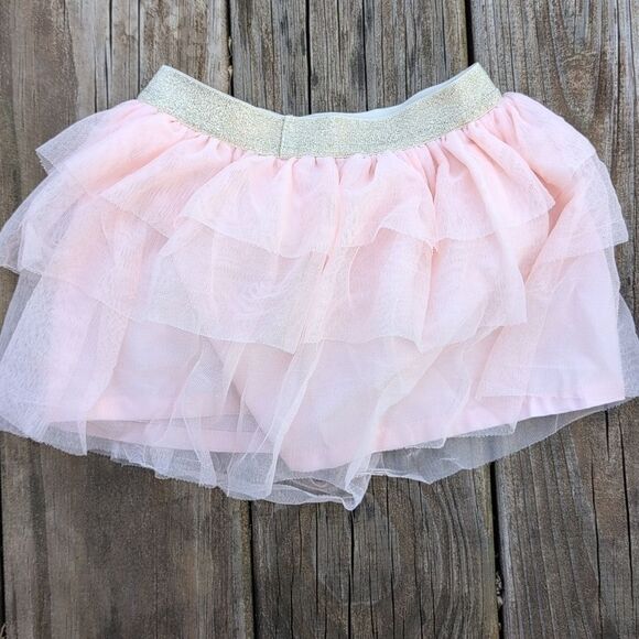 Carter's 18 Month Pink Ruffled Tutu With Gold Glitter Waist - Picture 3 of 3
